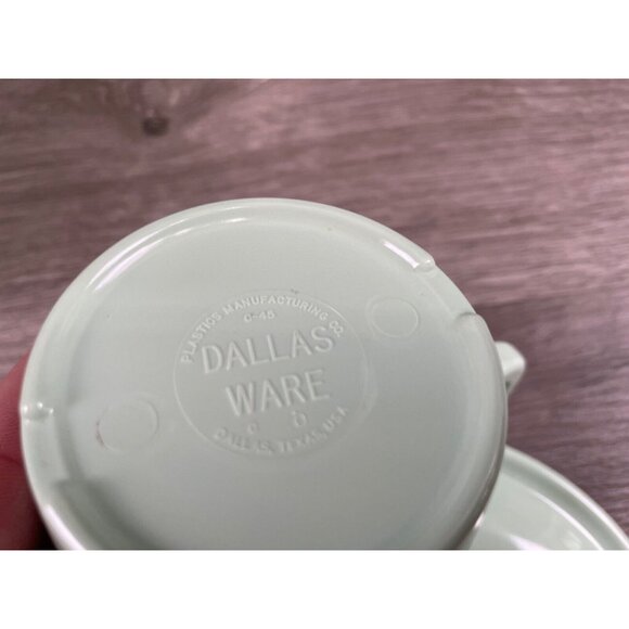 Lot of 5 Vintage Dallas Ware Coffee Cups - Pretty Seafoam Green - Made in USA - Picture 4 of 16